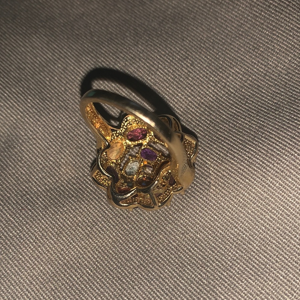 Multicolor Gemstone Cluster Ring - image 3